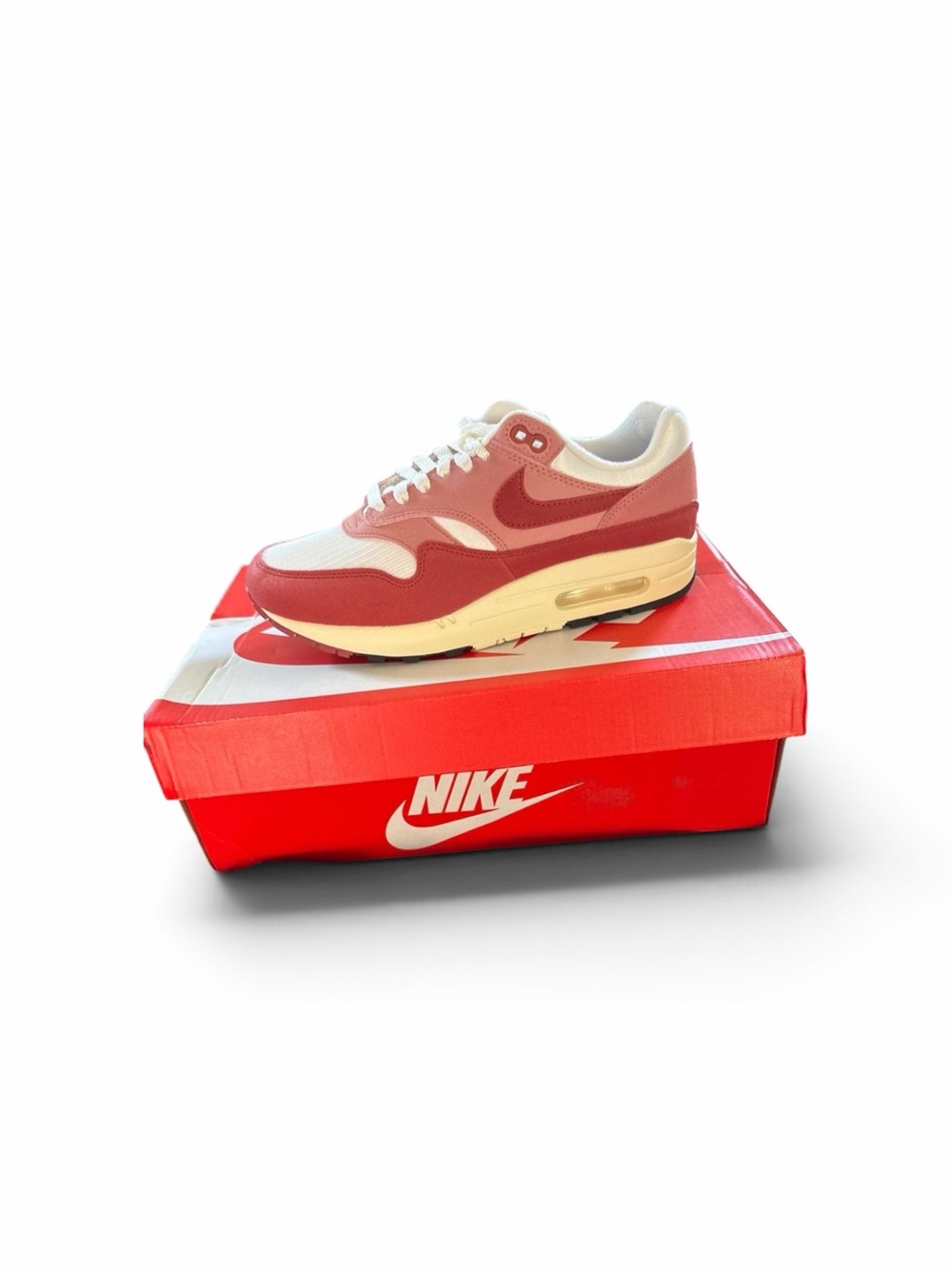 Women’s Nike Air Max 1 Low Top Sneakers - Red/Cream